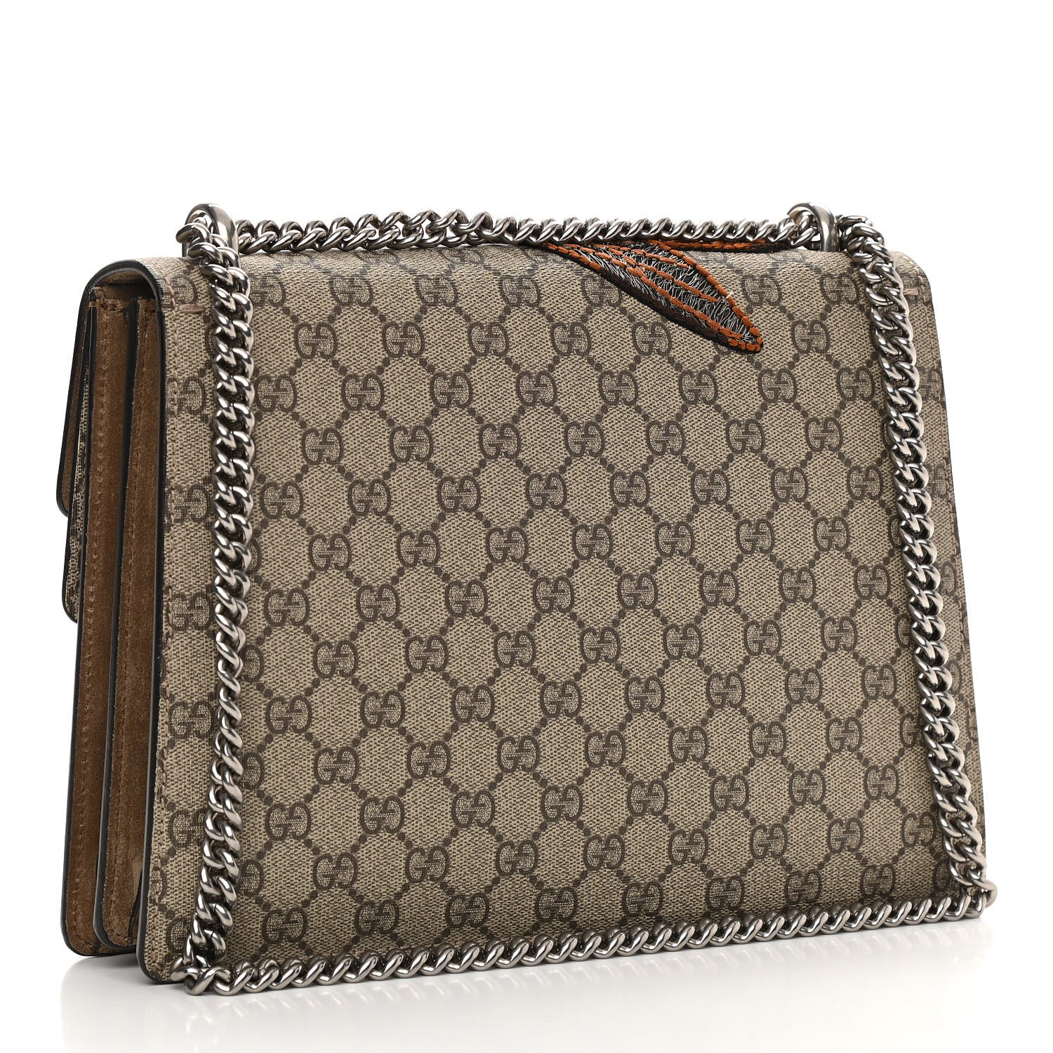 Gucci GG Supreme Monogram Bee Embroidered Medium Dionysus Shoulder Bag Taupe 3 of 13