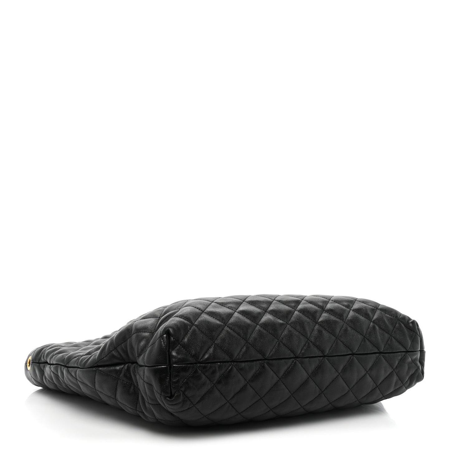 Lambskin Quilted Maxi Icare Shopping Tote Black