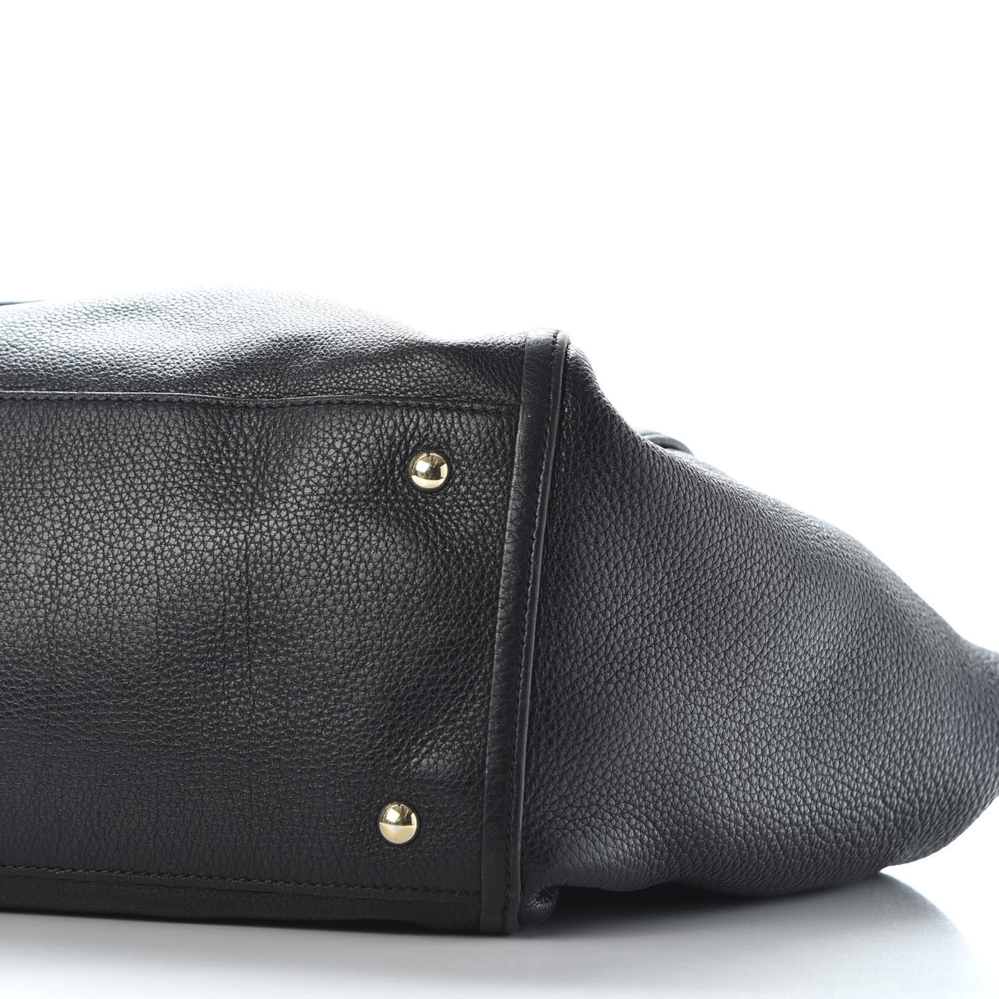 Pebbled Calfskin Large Soho Shoulder Bag Black