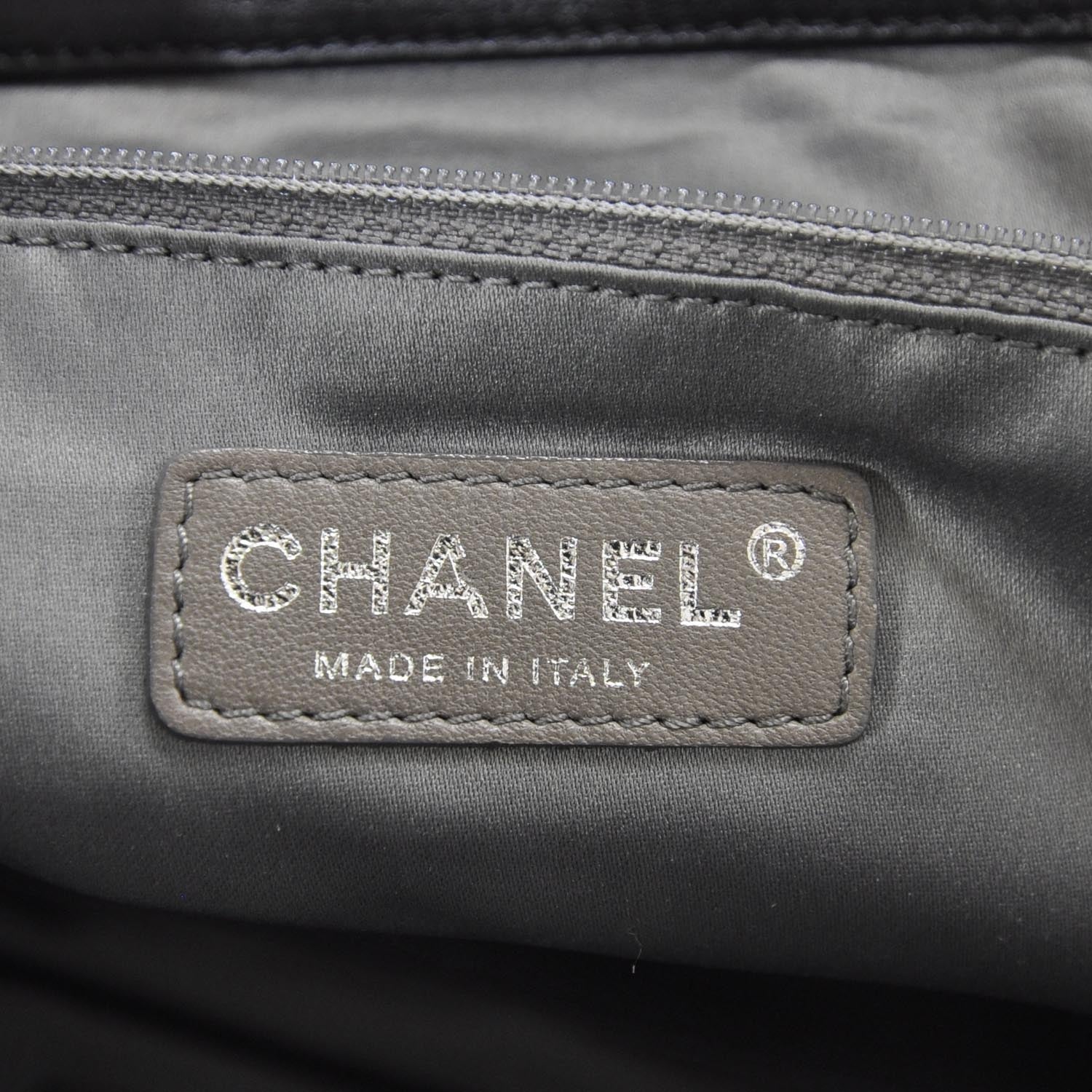Chanel Leather Modern Chain Tote Black 7 of 9