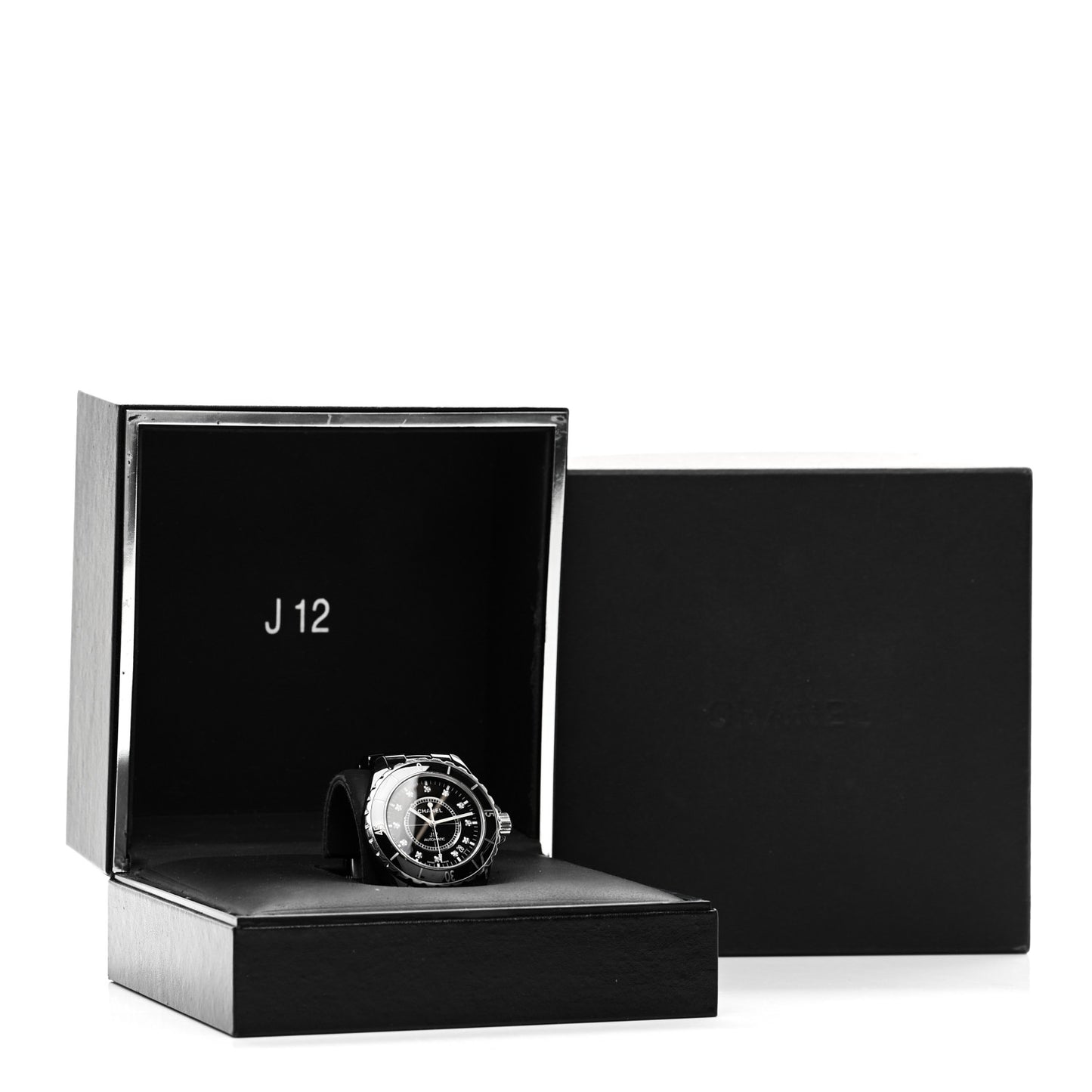 Stainless Steel Ceramic Diamond 38mm J12 Automatic Watch Black