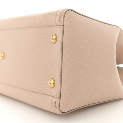 Salvatore Ferragamo Hammered Calfskin Vara Bow Chain Tote Macadamia 10 of 16