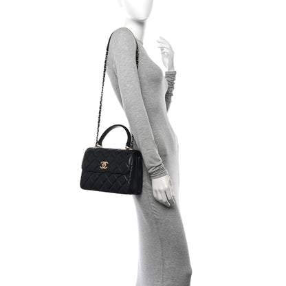 Chanel Lambskin Quilted Small Trendy CC Dual Handle Flap Bag Black 2 of 10