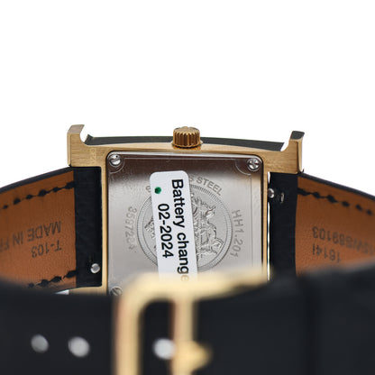 Hermes Stainless Steel Epsom 21mm Heure H Hour Quartz Watch Noir 4 of 5