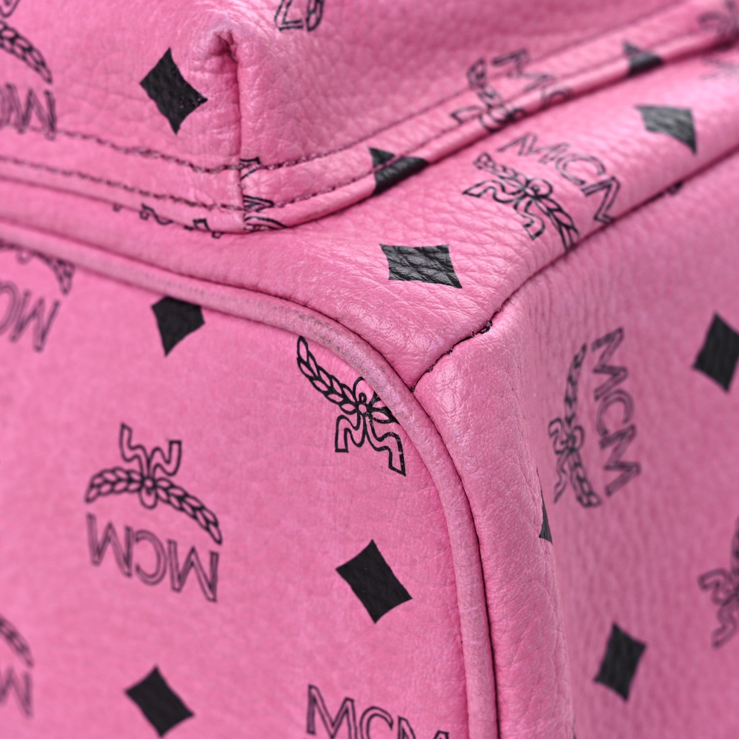 MCM Visetos Small Side Stud Stark Backpack Pink 7 of 19