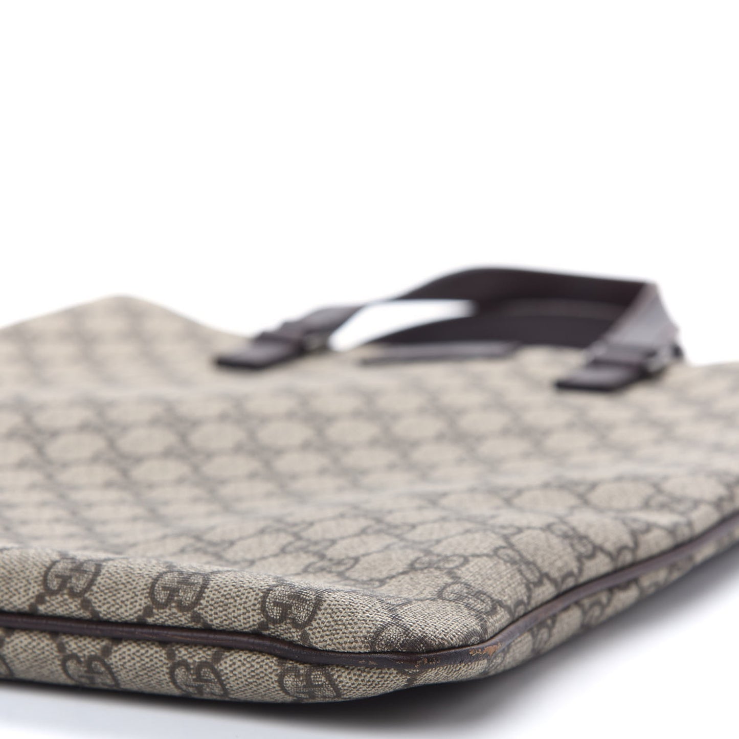 GG Plus Monogram Flat Vertical Tote Brown