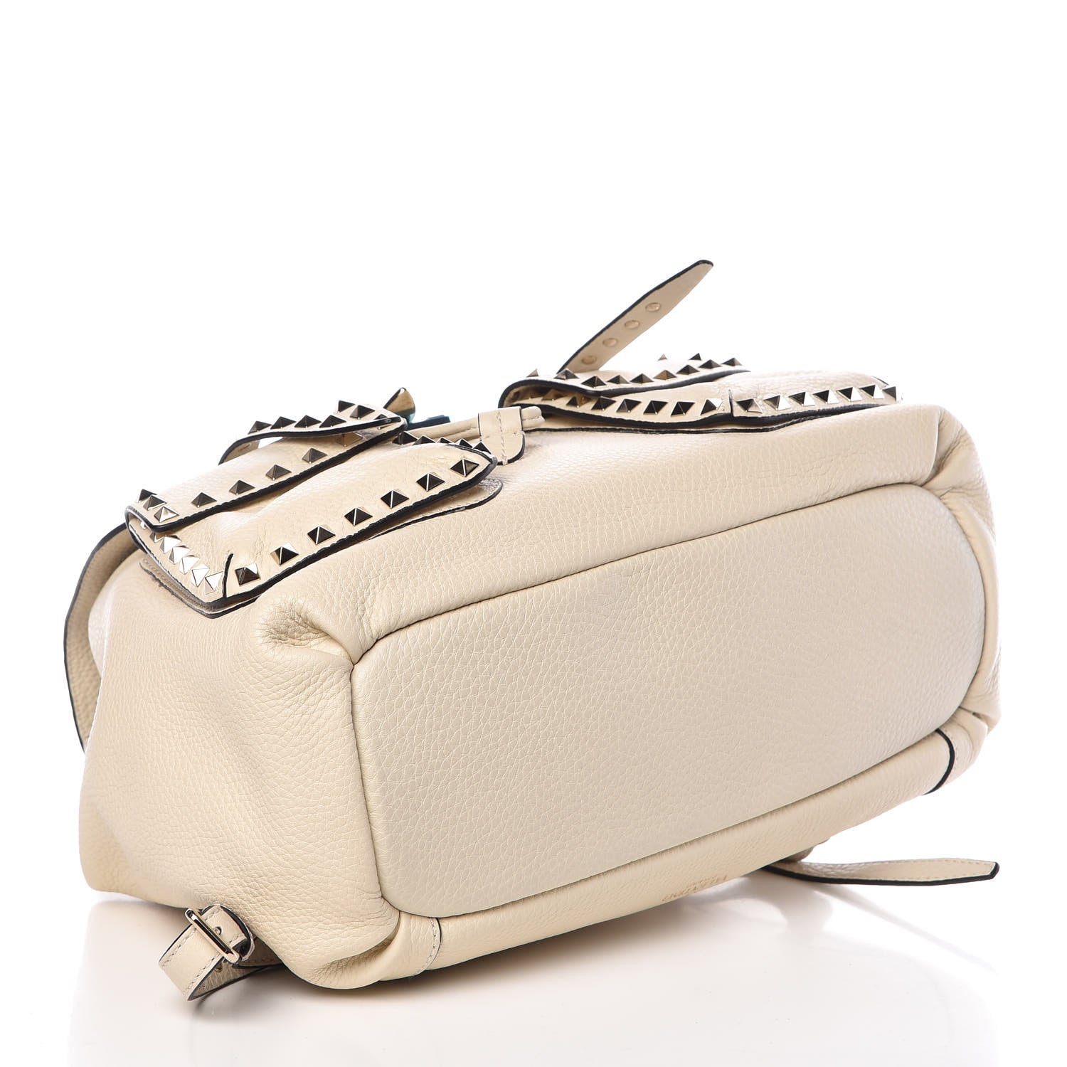 Valentino Garavani Pebbled Calfskin Rockstud Double Pocket Backpack Ivory 4 of 9