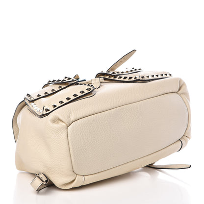 Valentino Garavani Pebbled Calfskin Rockstud Double Pocket Backpack Ivory 4 of 9