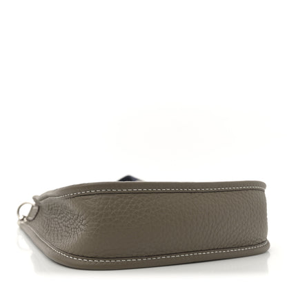 Hermes Taurillon Clemence Amazone Evelyne TPM Etoupe Bleu Indigo 4 of 11