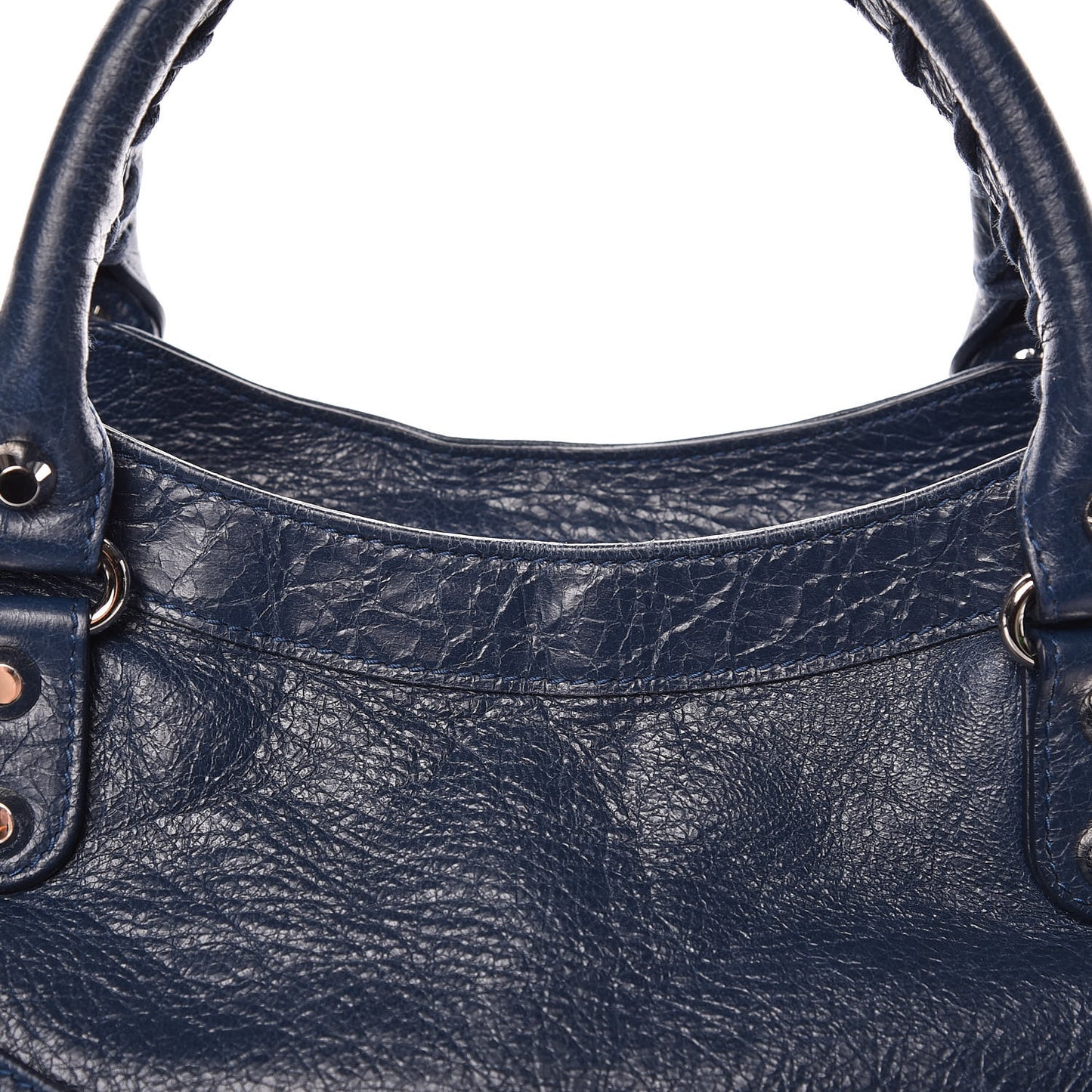 Agneau Classic Silver Hardware Velo Bleu Obscur