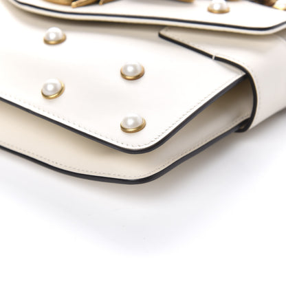 Gucci Nappa Pearl Studded Mini Queen Margaret Broadway Shoulder Bag Mystic White 9 of 10