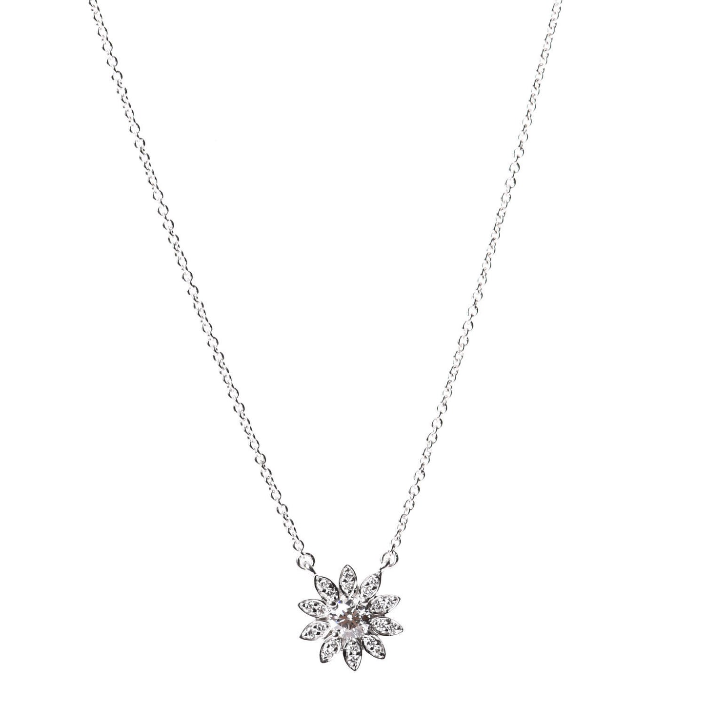 Platinum Diamond Enchant Flower Pendant Necklace