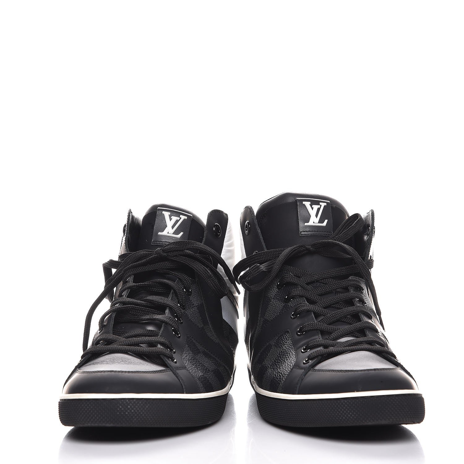 Louis Vuitton Calfskin Damier Graphite Heroes High Top Sneakers 11 7 of 10
