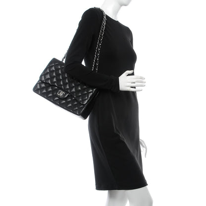 Chanel Lambskin Quilted Jumbo Single Flap Black 3 of 11