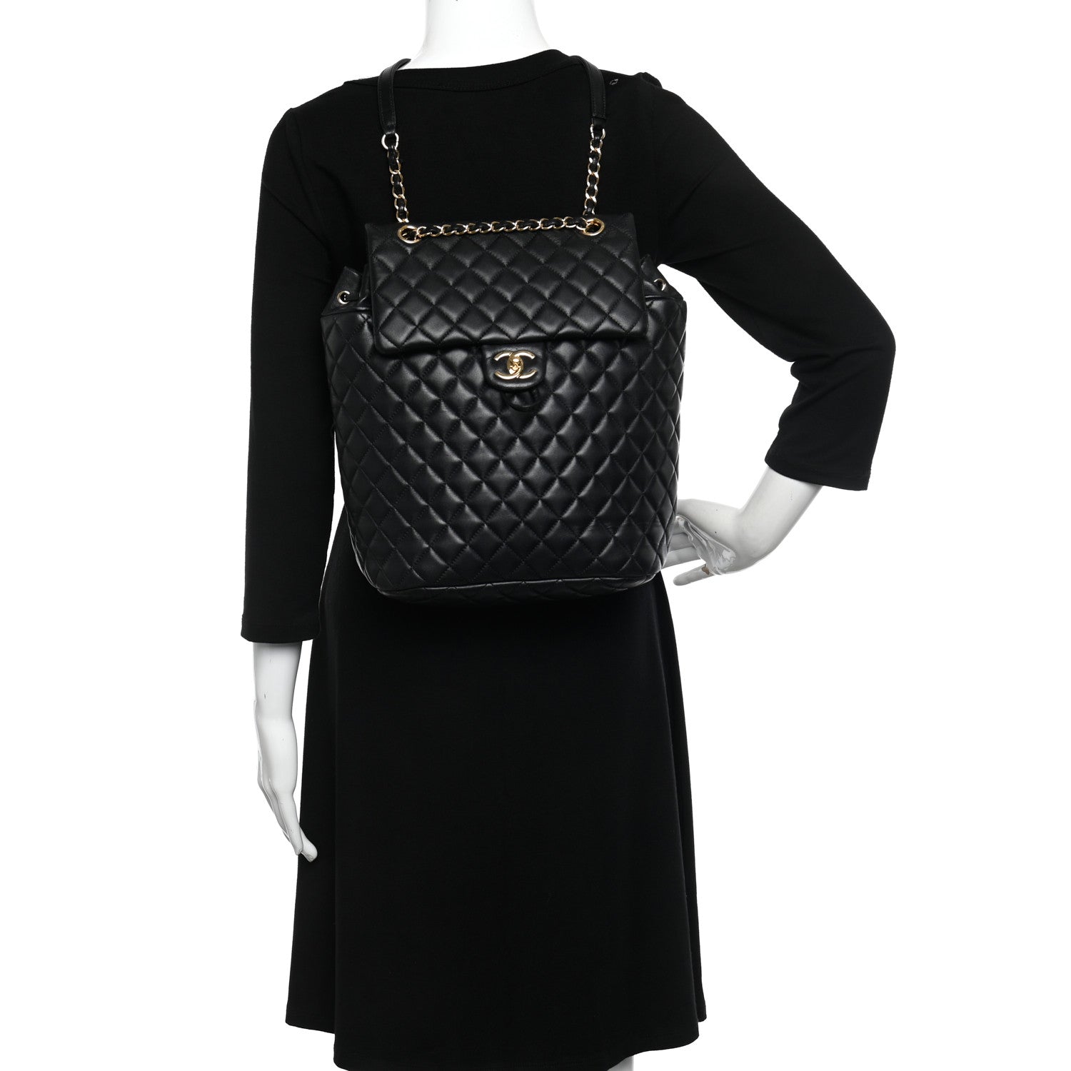 Chanel Lambskin Quilted Large Urban Spirit Backpack Black 2 of 12