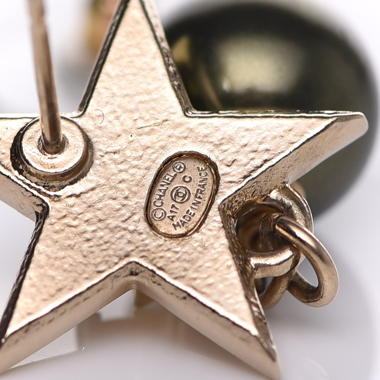 Chanel Pearl CC Star Drop Earrings Pearly Green 8 of 10