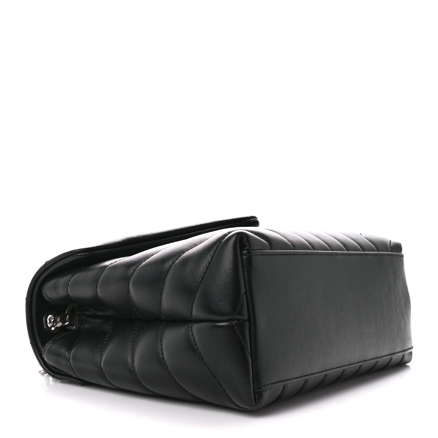Saint Laurent Calfskin Y Quilted Monogram Small Loulou Chain Satchel Black 4 of 13