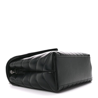 Saint Laurent Calfskin Y Quilted Monogram Small Loulou Chain Satchel Black 4 of 13