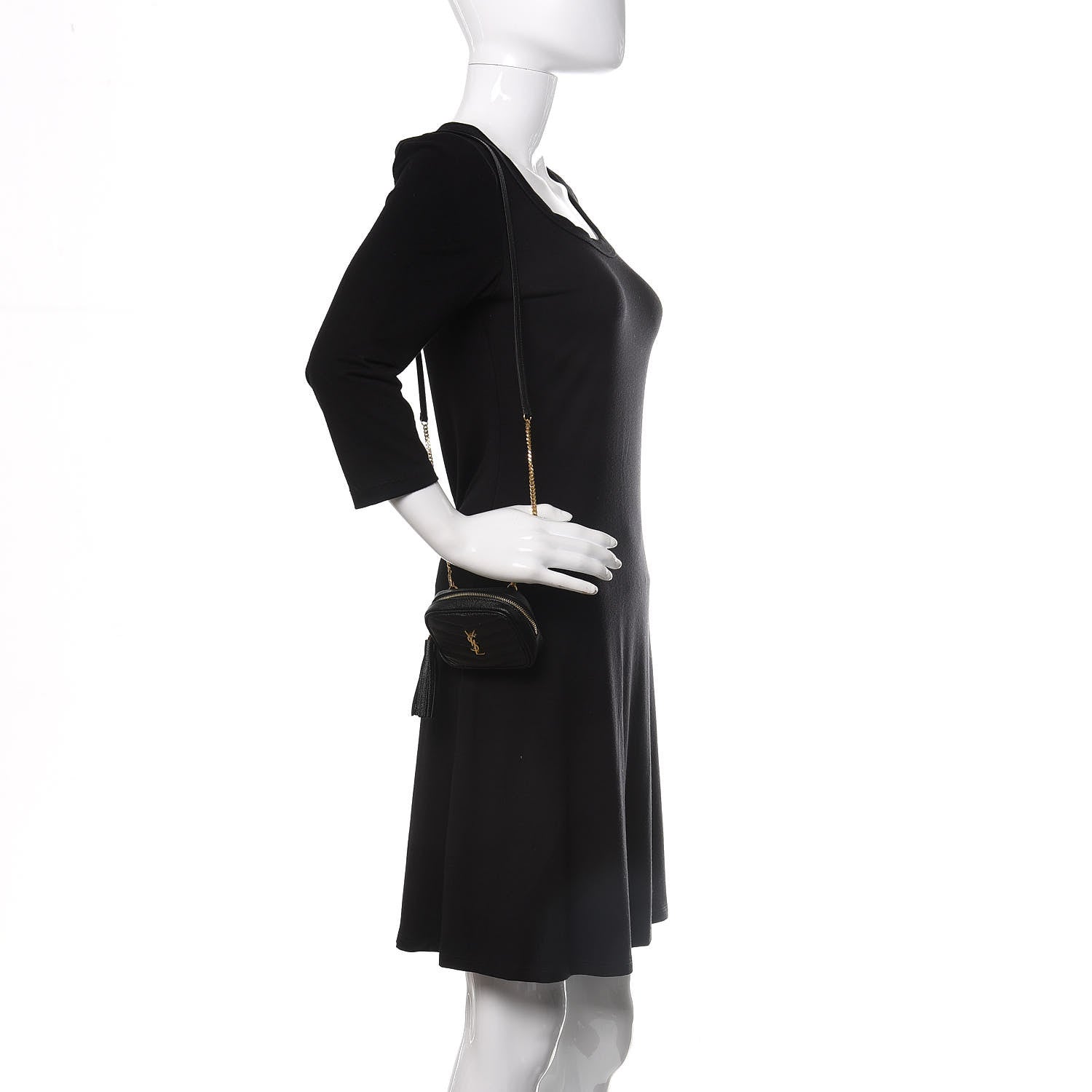 Saint Laurent Grain De Poudre Matelasse Monogram Baby Lou Camera Bag Black 2 of 11