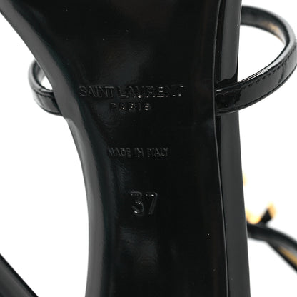 Saint Laurent Patent Cassandra 100 Ankle Strap Sandals 37 Black 7 of 10
