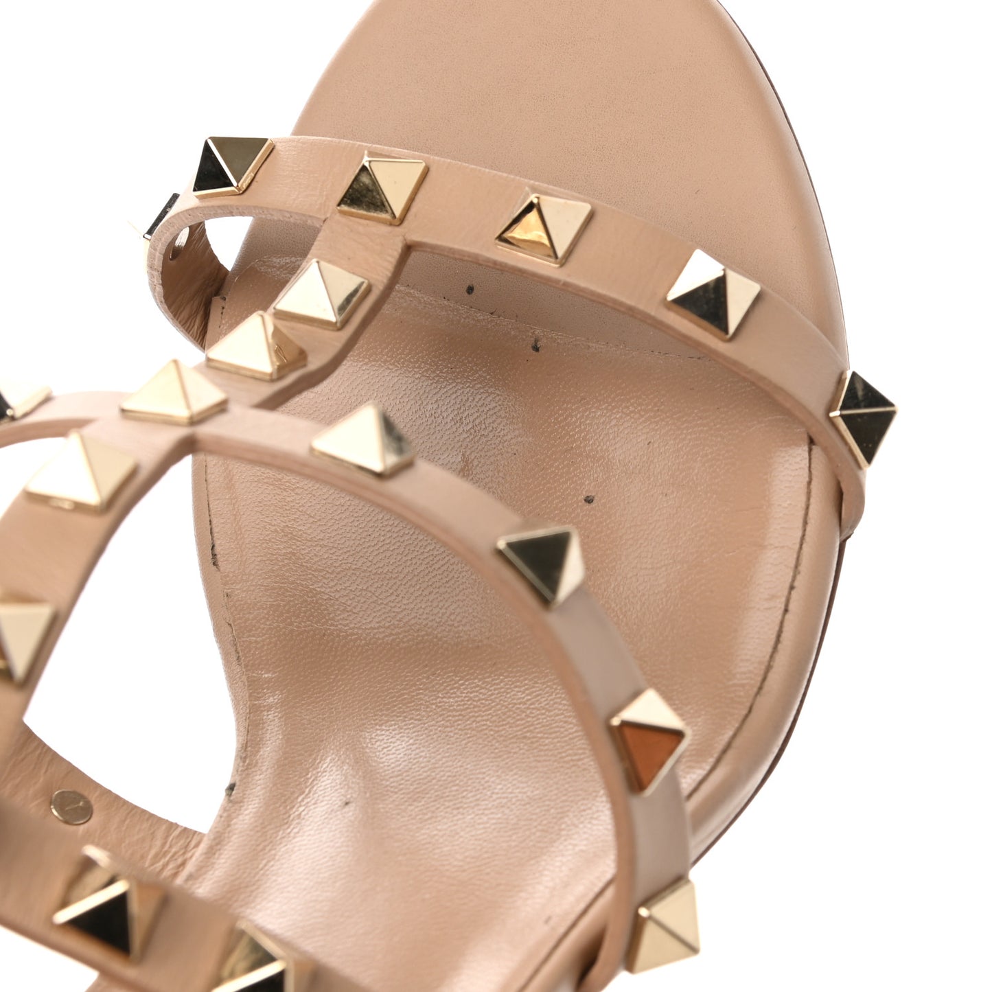 Calfskin Rockstud 60mm City Sandals 36 Poudre