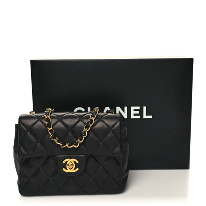 Chanel Lambskin Quilted Mini Square Flap Black 13 of 13