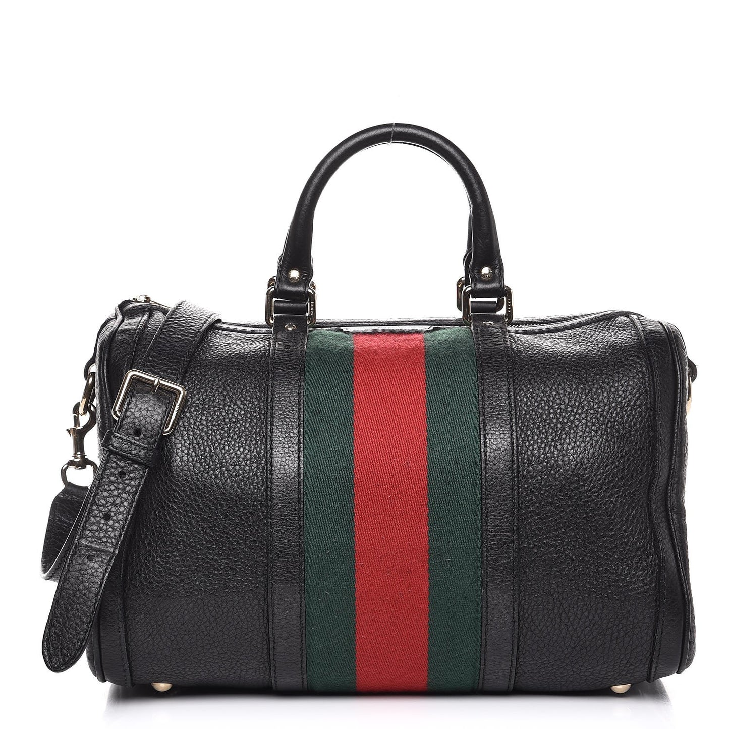 Calfskin Vintage Web Medium Boston Black