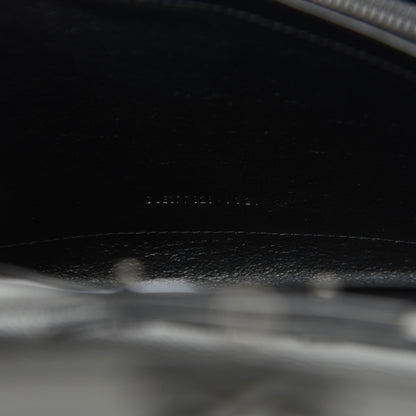 Saint Laurent Grain De Poudre Matelasse Chevron Monogram Chain Wallet Black 7 of 10