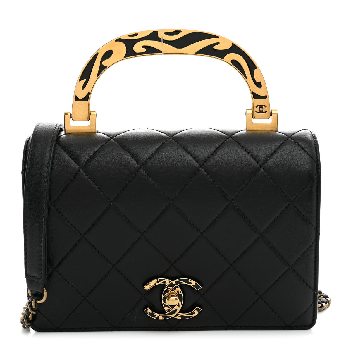 Chanel Lambskin Quilted Mini Art Nouvelle Flap Bag Black 1 of 12