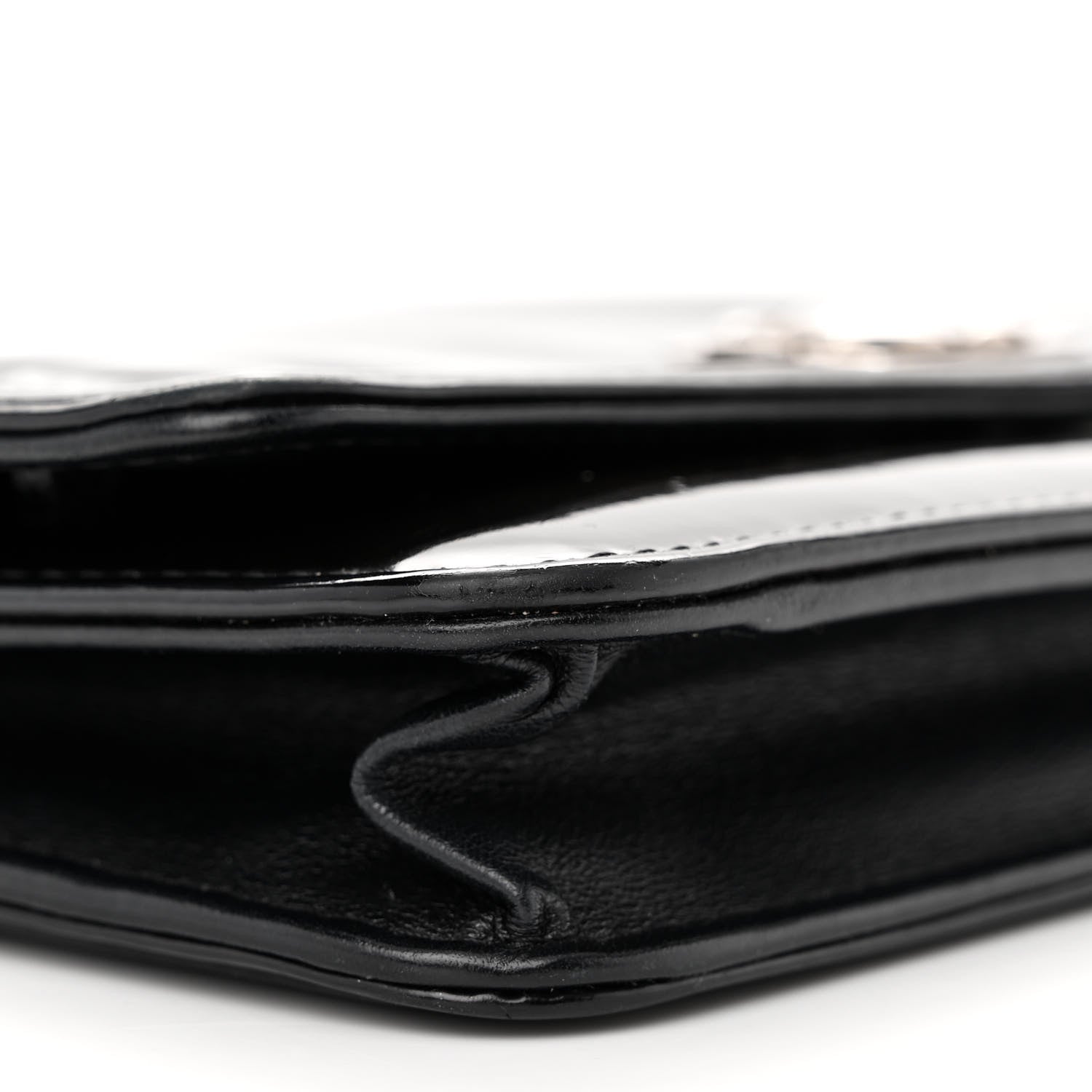 Chanel Glazed Calfskin Boy Wallet On Chain WOC Black 10 of 16