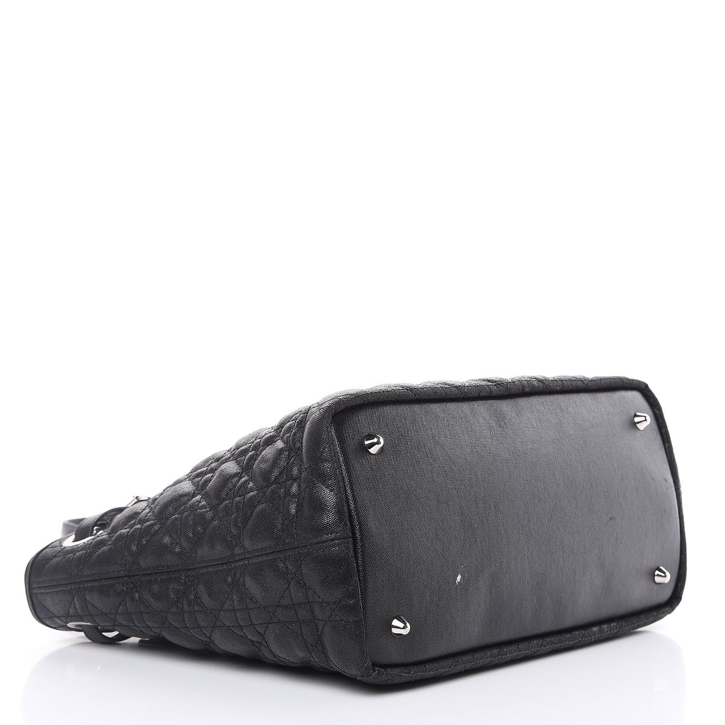 Coated Canvas Cannage Medium Panarea Tote Black