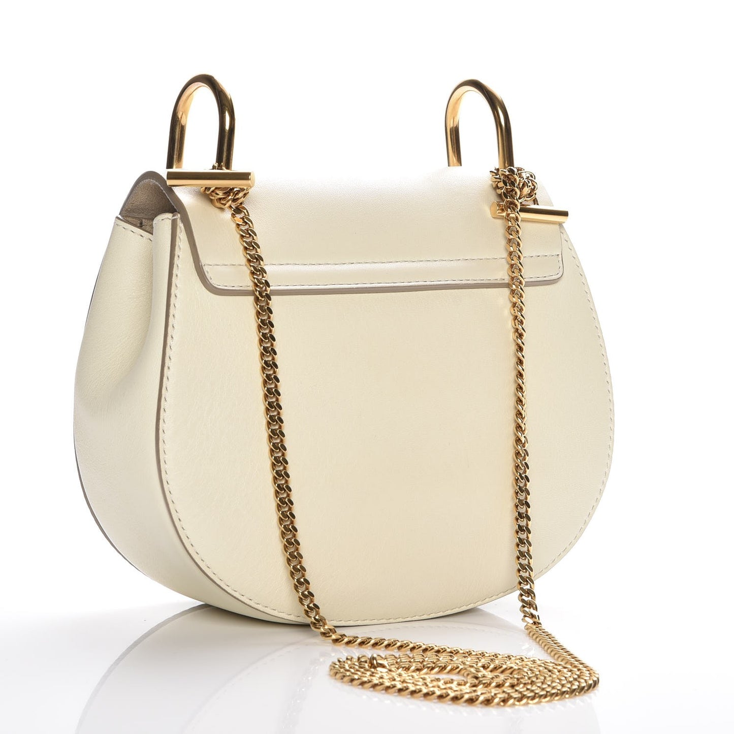 Calfskin Perforated Mini Drew Shoulder Bag White