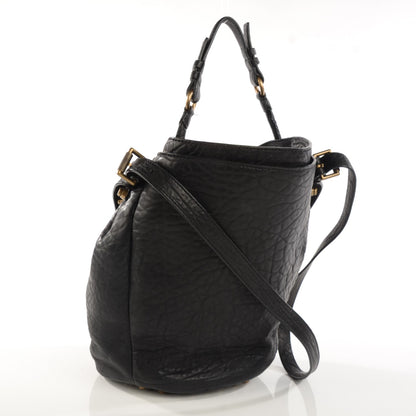 Alexander Wang Pebbled Lambskin Diego Bucket Bag Black Antique Brass Hardware 3 of 8