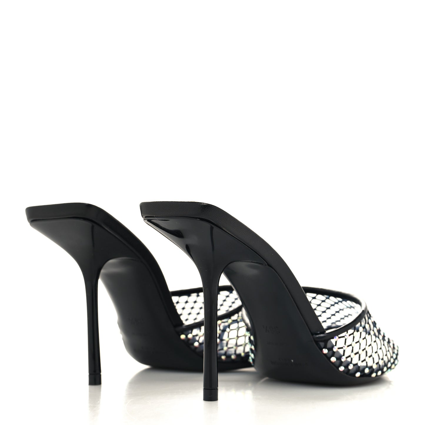 Mesh Strass Giqua 95 Mule Sandals 36.5 Black