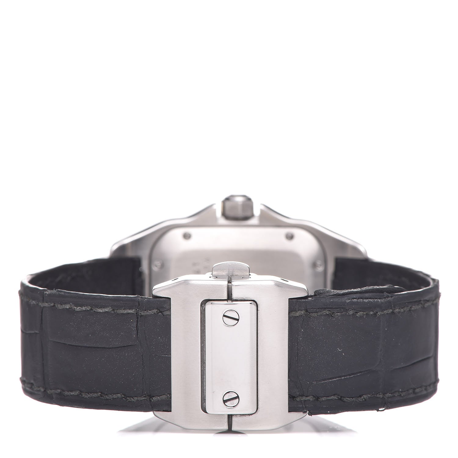 Cartier Stainless Steel Alligator Diamond Pave Bezel 33mm Santos 100 Automatic Watch 4 of 9