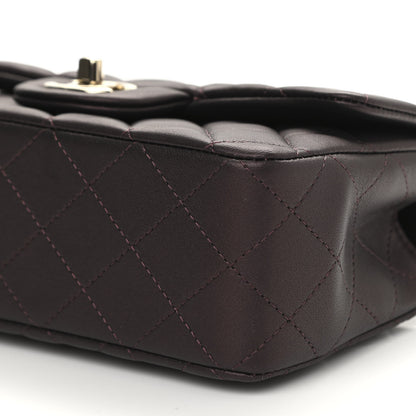 Chanel Iridescent Lambskin Quilted Mini Top Handle Rectangular Flap Burgundy 10 of 11