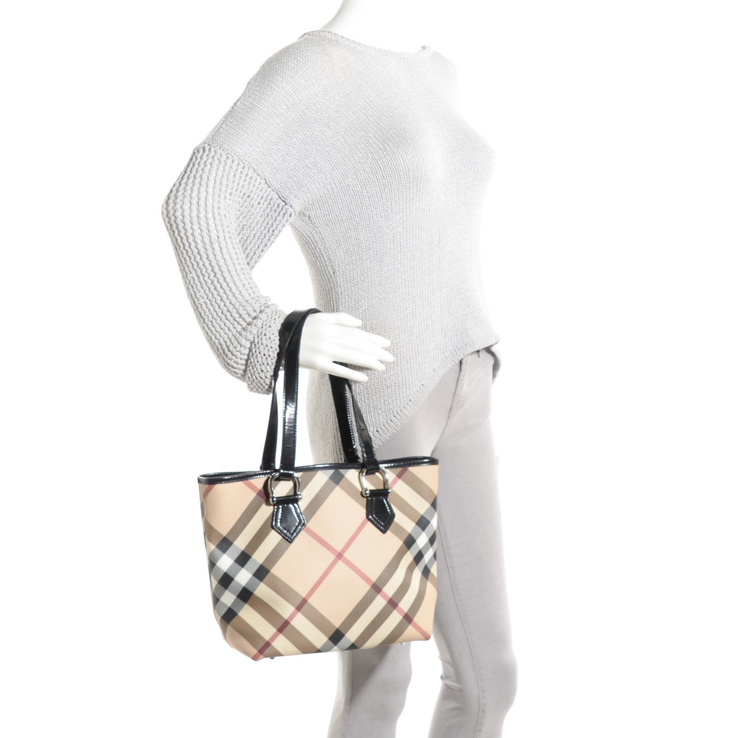 Burberry Supernova Check Stanton Tote Black 2 of 7