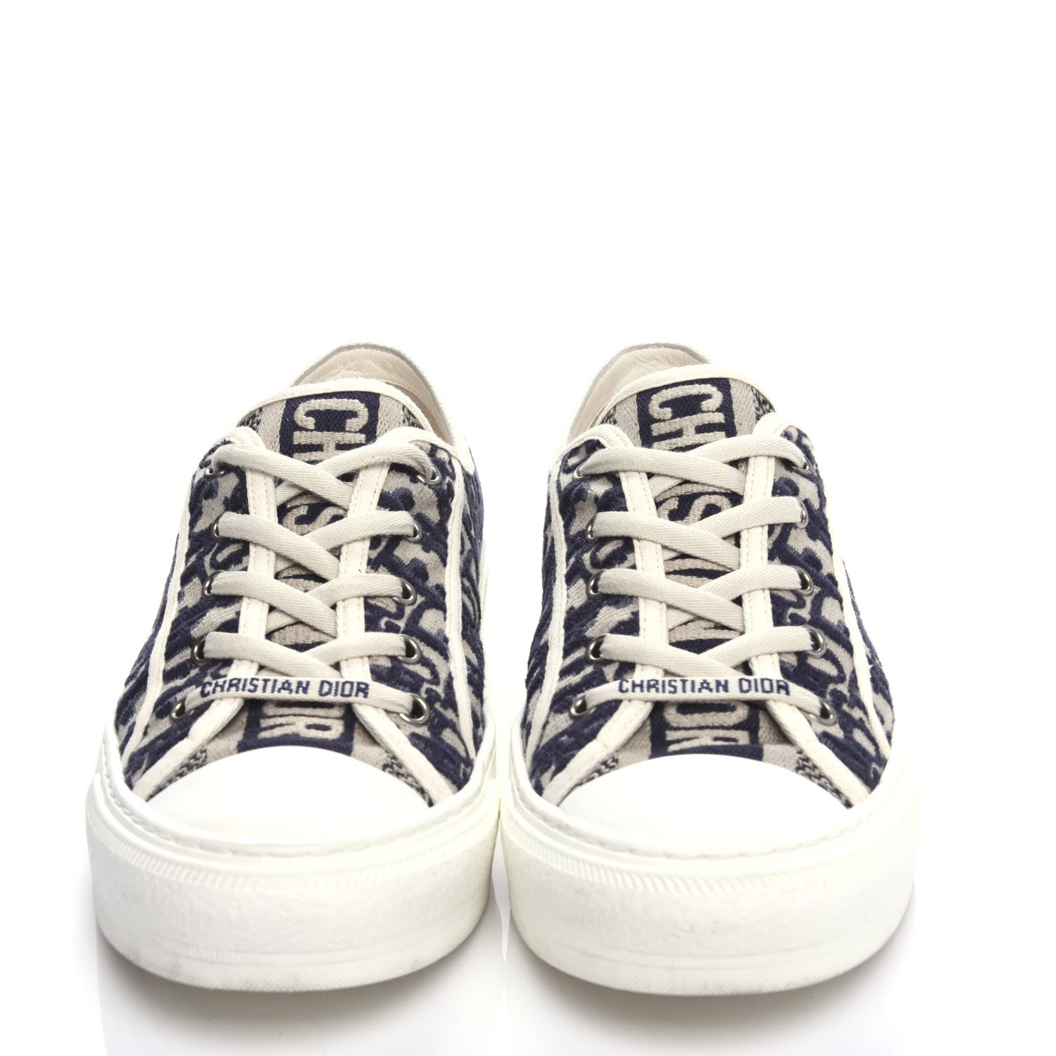 Christian Dior Canvas Oblique Walk'N'Dior Low Top Sneakers 42 Deep Blue 5 of 9