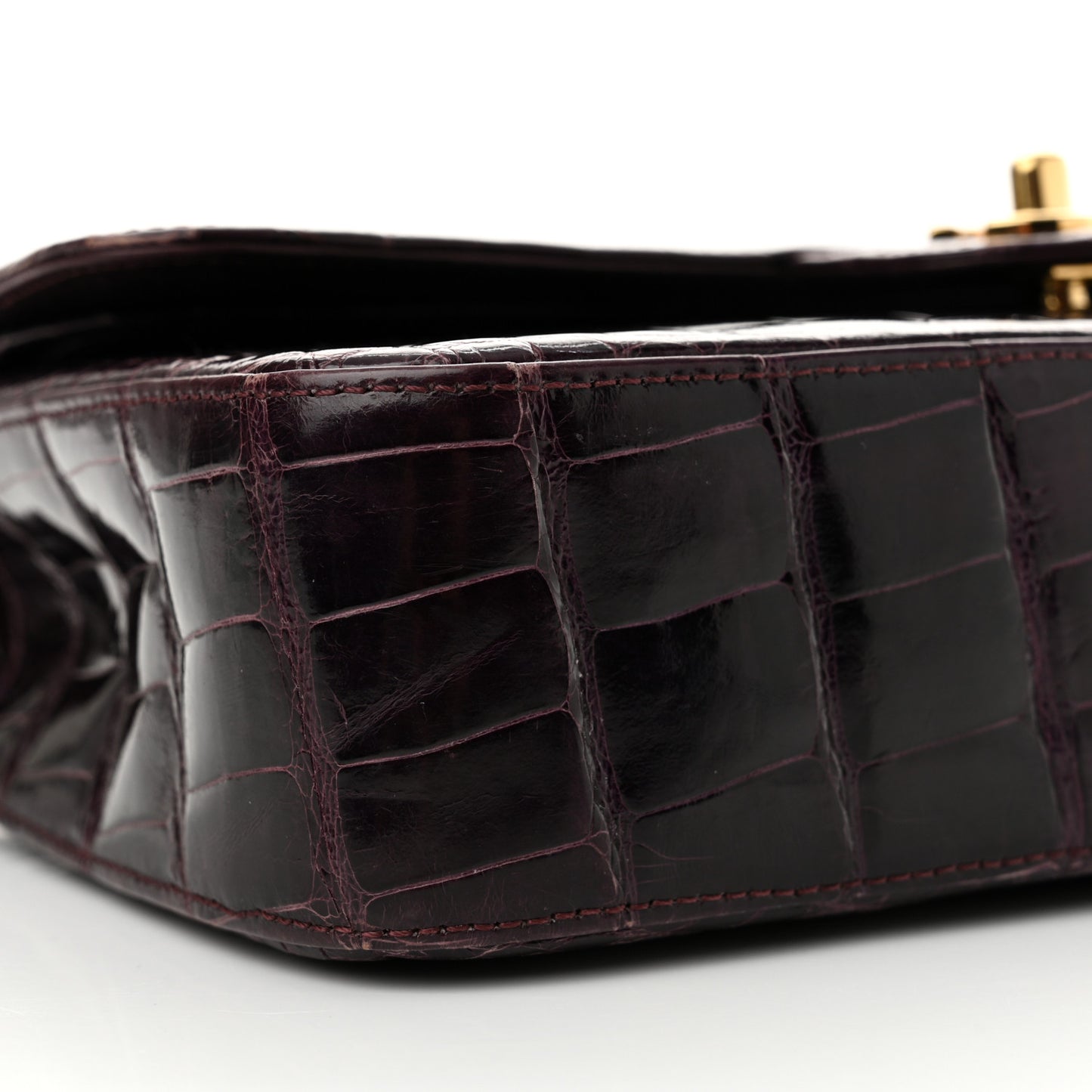 Alligator Medium Double Flap Purple
