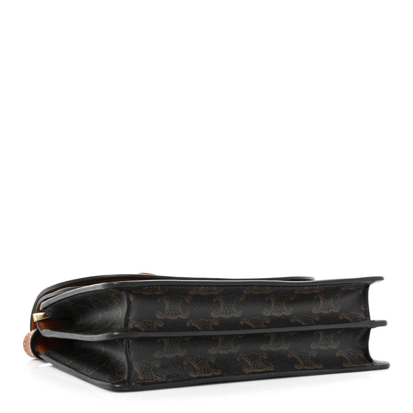 Triomphe Canvas Lambskin Wallet On Strap Tan
