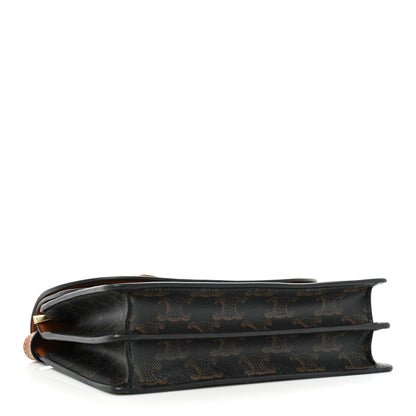 Celine Triomphe Canvas Lambskin Wallet On Strap Tan 4 of 13