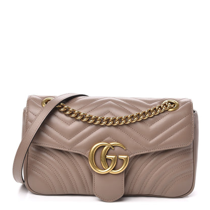 Gucci Calfskin Matelasse Small GG Marmont Shoulder Bag Porcelain Rose 1 of 10
