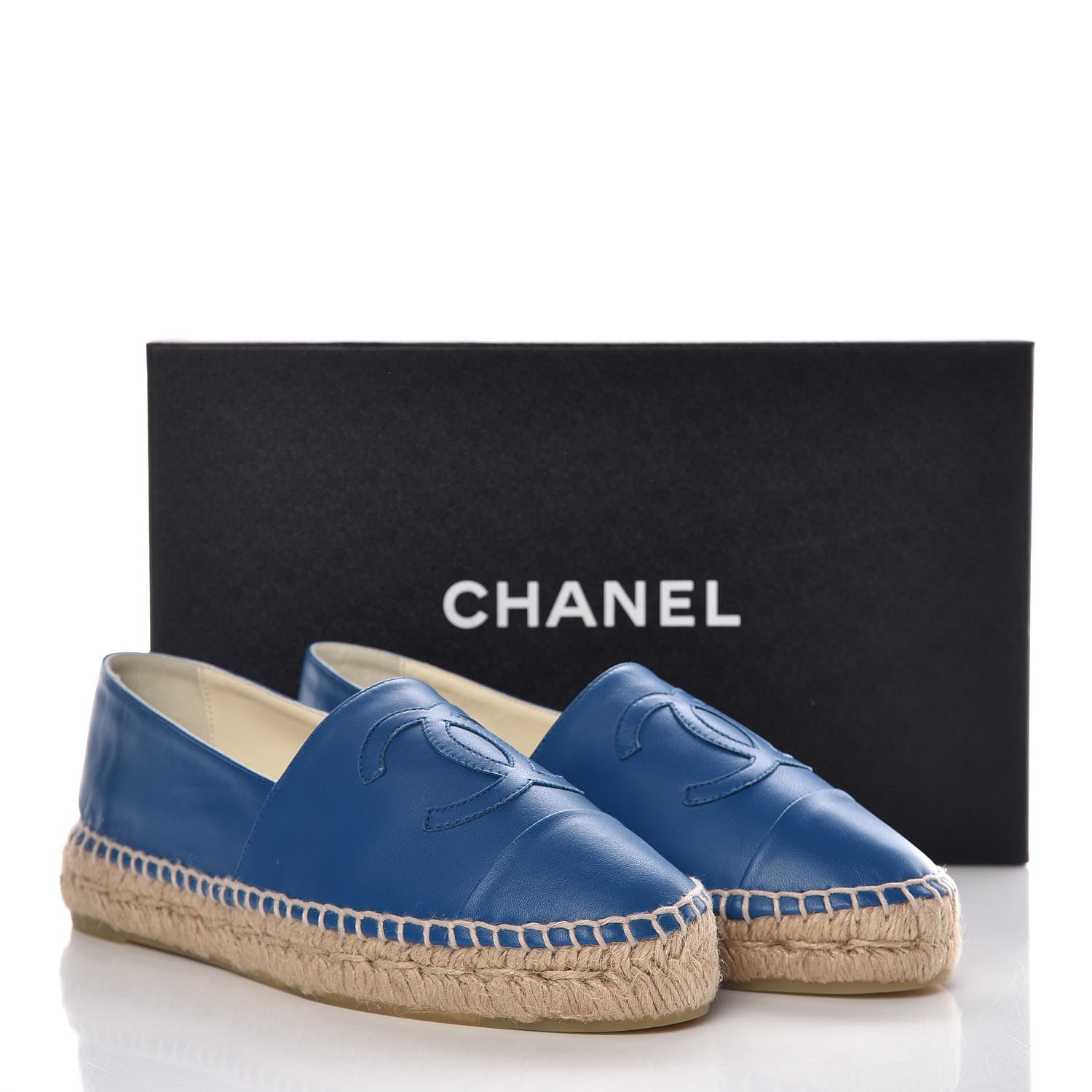 Chanel Lambskin CC Espadrilles 36 Blue 10 of 10