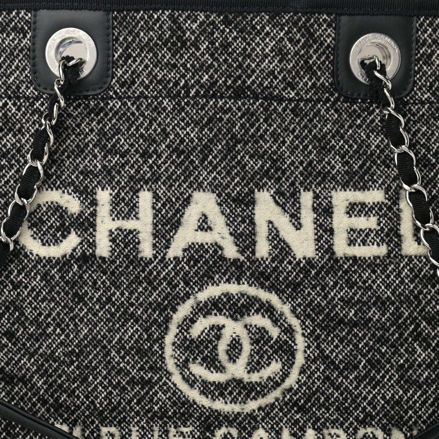 Chanel Mixed Fibers Calfskin Small Deauville Tote Black 8 of 10