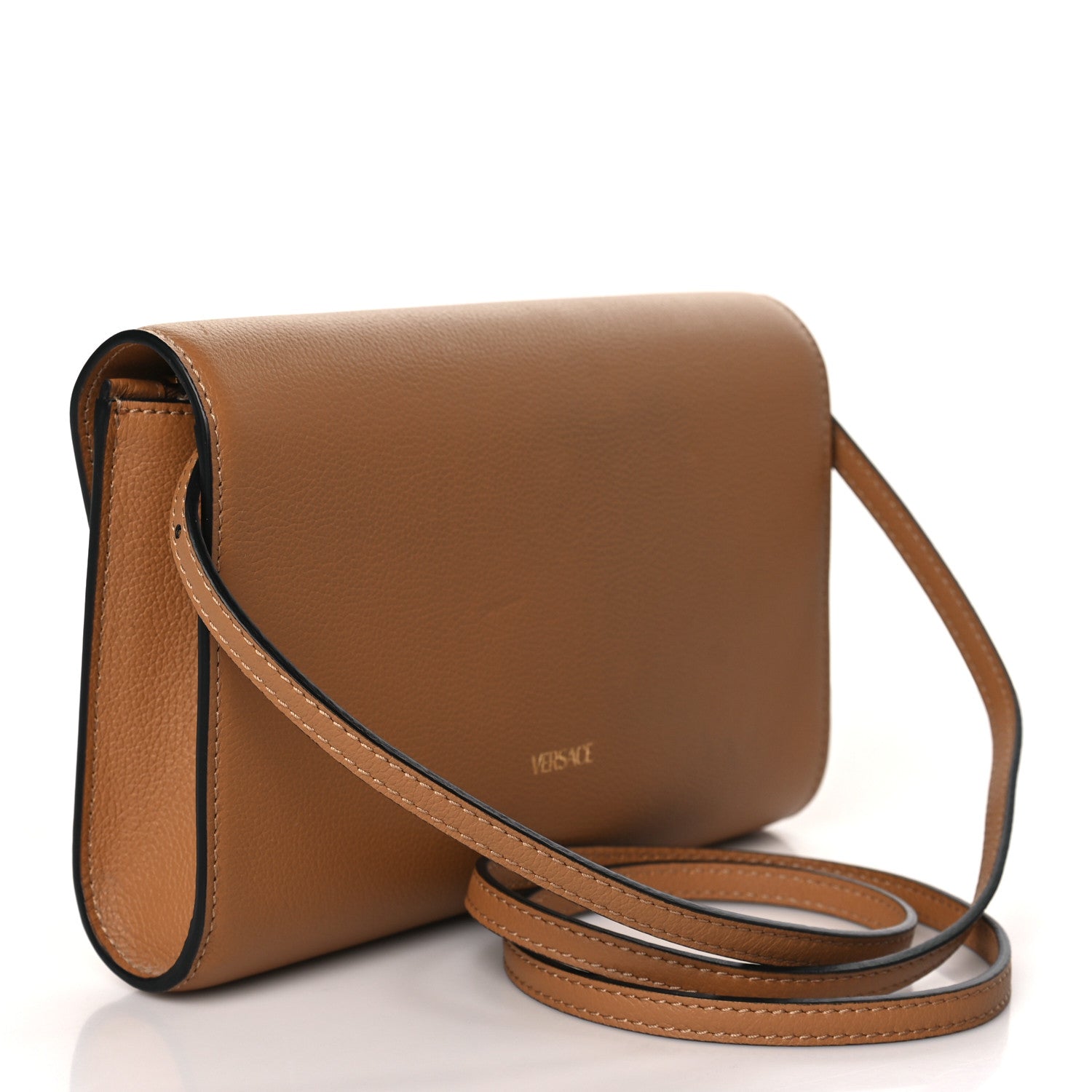 Versace Grained Calfskin La Medusa Crossbody Bag Brown 2 of 8