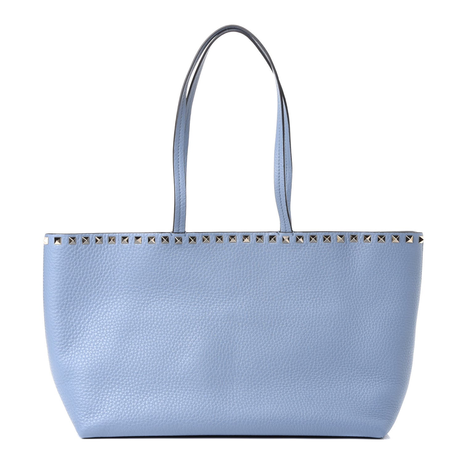 Valentino Garavani Grained Calfskin Small Rockstud Shoulder Tote Niagara 1 of 4