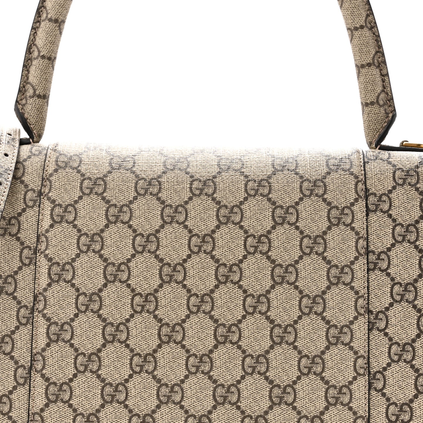 X GUCCI GG Supreme Monogram Medium Hourglass Top Handle Bag Beige Ebony