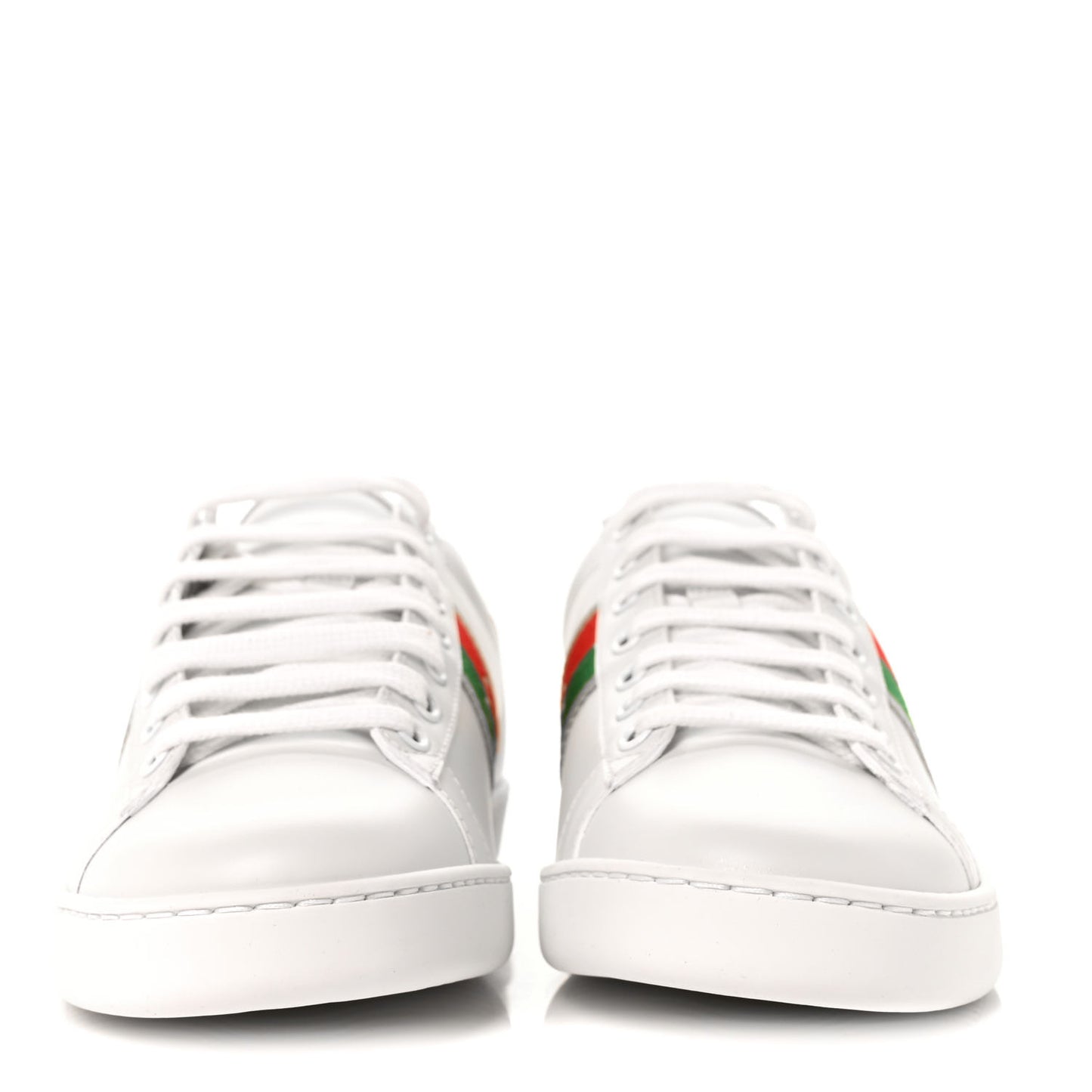 Calfskin Web Interlocking G Womens Ace Sneakers 38 White