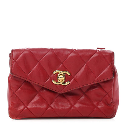 Chanel Lambskin Quilted Flap Waist Belt Bag Red 1 of 7