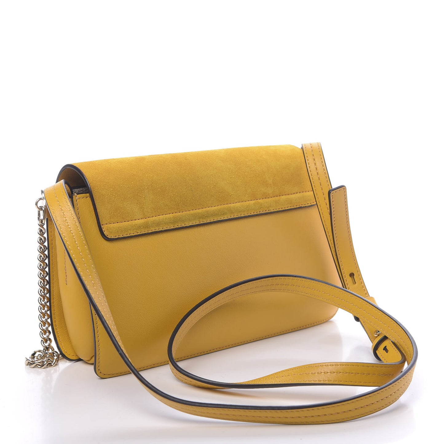 Suede Calfskin Small Faye Shoulder Bag Dusty Yellow